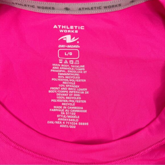 Athletic Works tank top dri more neon bright Hot Pink Tank Top - Picture 8 of 9